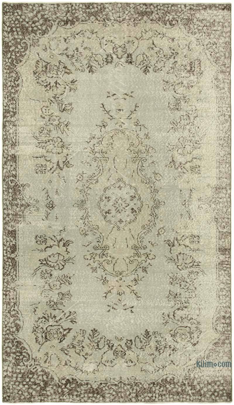 Gri Boyalı El Dokuma Anadolu Halısı - 167 cm x 284 cm - K0049281