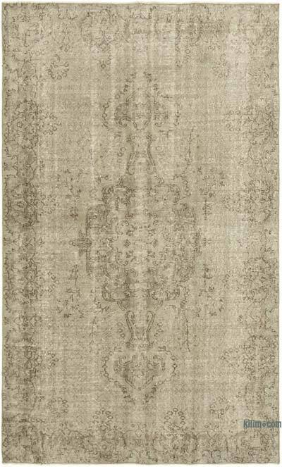 Gray Over-dyed Vintage Hand-Knotted Turkish Rug - 5' 7" x 9' 2" (67" x 110")