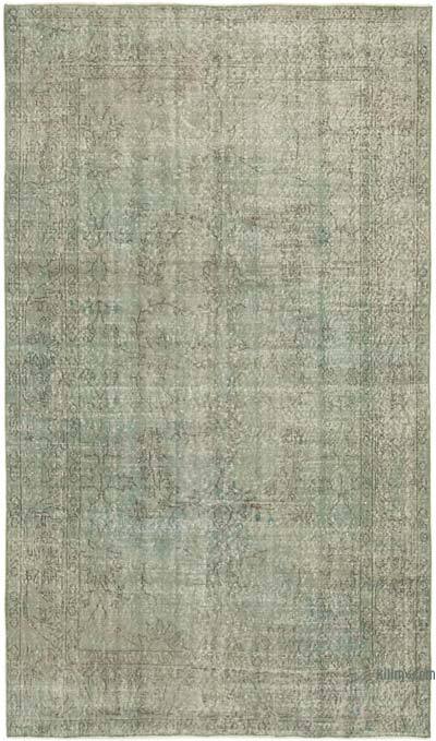 Blue Over-dyed Vintage Hand-Knotted Turkish Rug - 5' 1" x 8' 8" (61 in. x 104 in.)
