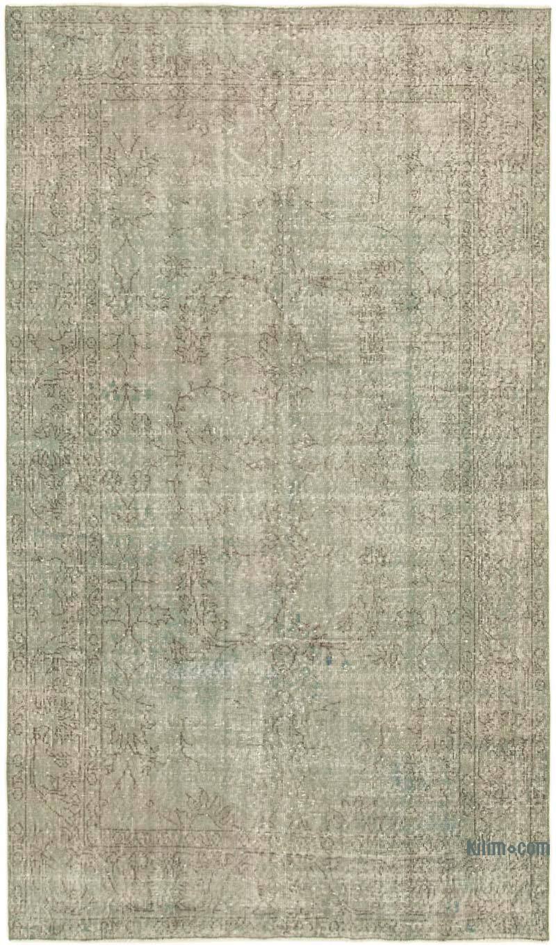 Blue Over-dyed Vintage Hand-Knotted Turkish Rug - 5' 1" x 8' 8" (61" x 104") - K0049287
