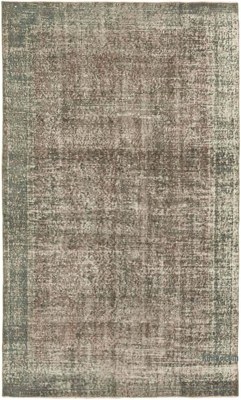 Gris Alfombra Turca Vintage Sobre-teñida - 157 cm x 257 cm - K0049292
