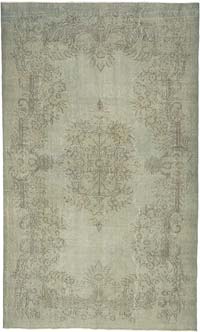 Gray Over-dyed Vintage Hand-Knotted Turkish Rug - 5' 10" x 9' 8" (70" x 116")