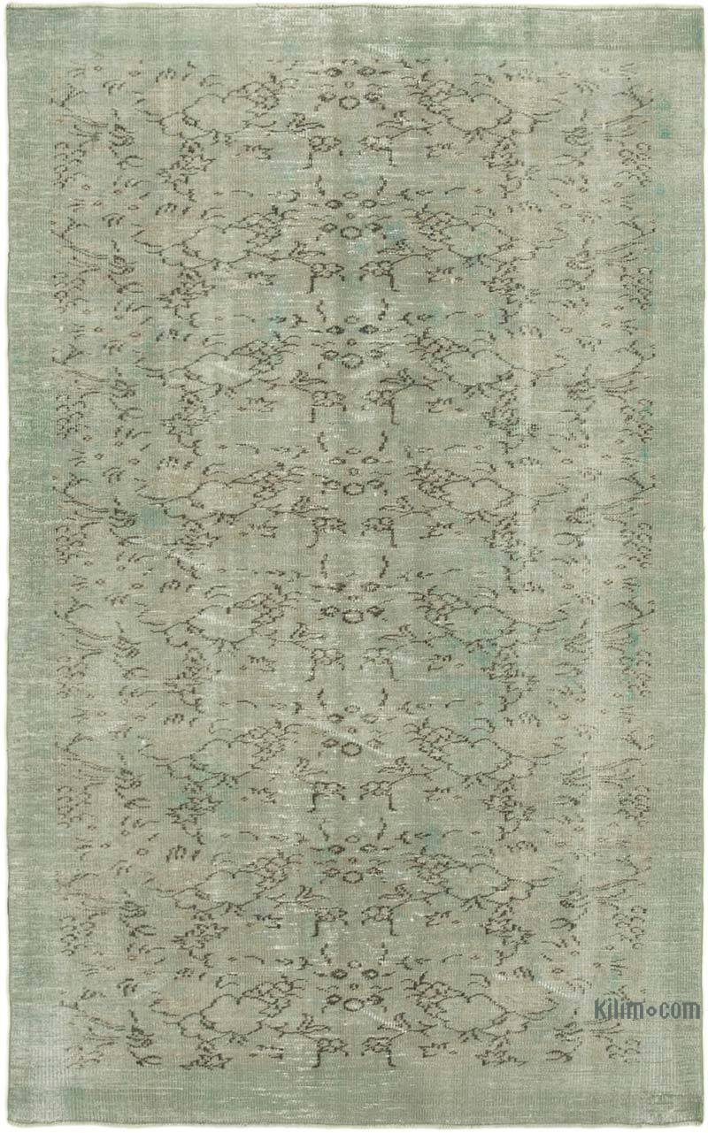 Grey Over-dyed Vintage Hand-Knotted Turkish Rug - 5' 9" x 9' 1" (69 in. x 109 in.) - K0049295
