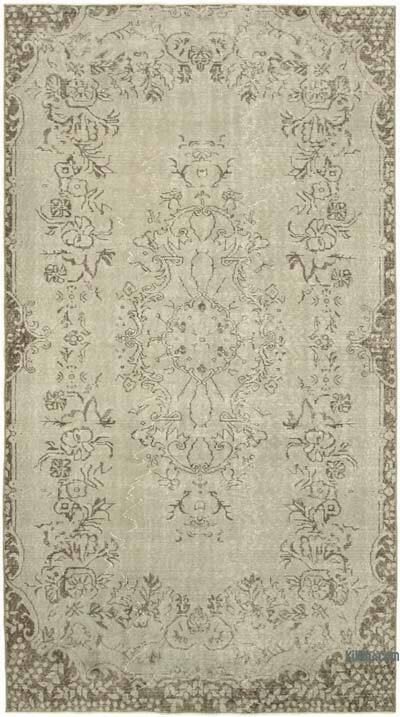 Grey Over-dyed Vintage Hand-Knotted Turkish Rug - 5' 1" x 9' 2" (61 in. x 110 in.)