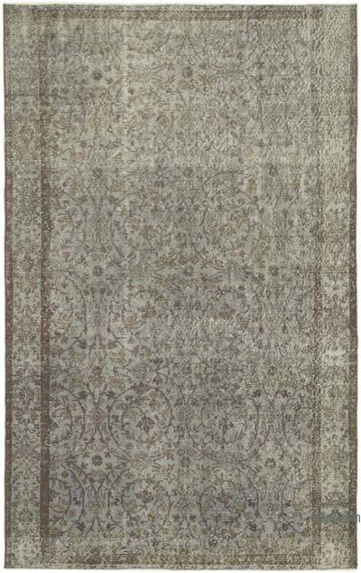 Grey Over-dyed Vintage Hand-Knotted Turkish Rug - 5' 2" x 8' 2" (62 in. x 98 in.)