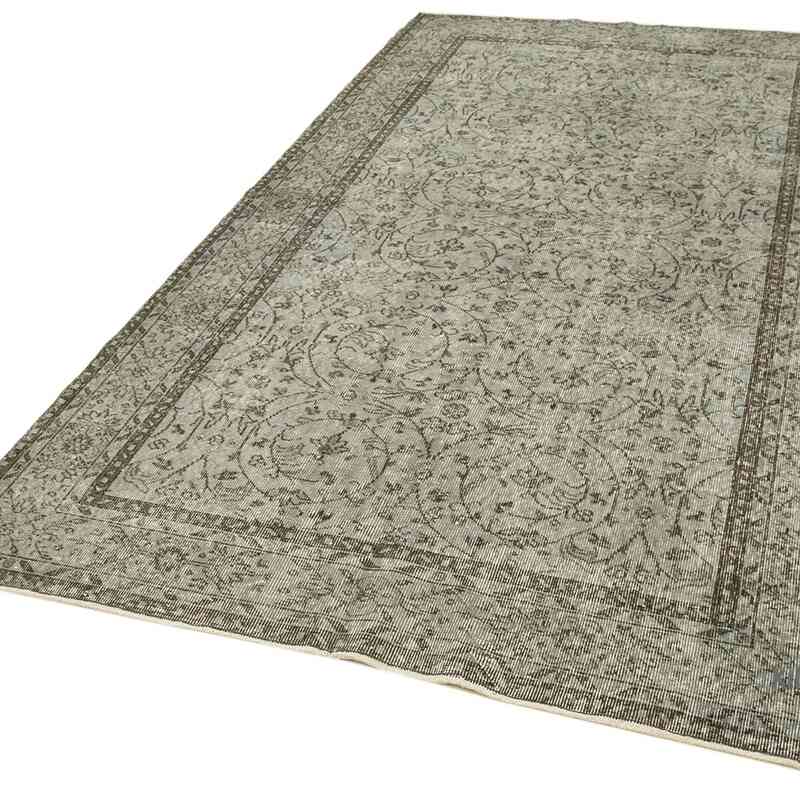 Grey Over-dyed Vintage Hand-Knotted Turkish Rug - 5' 4" x 9' 6" (64 in. x 114 in.) - K0049318