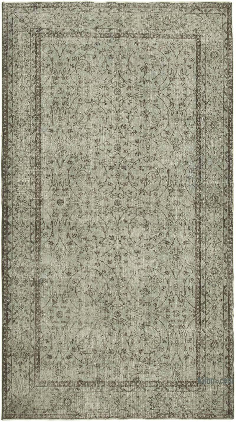 Grey Over-dyed Vintage Hand-Knotted Turkish Rug - 5' 4" x 9' 6" (64 in. x 114 in.) - K0049318
