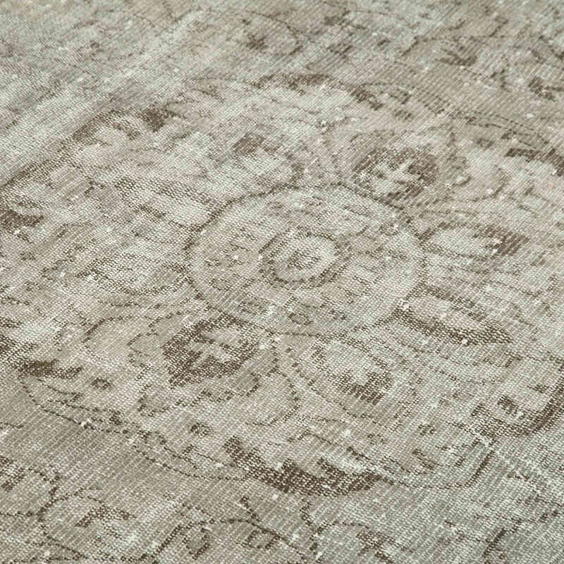 Gray Over-dyed Vintage Hand-Knotted Turkish Rug - 5' 5" x 9' 4" (65" x 112") - K0049322
