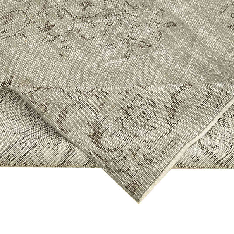 Gray Over-dyed Vintage Hand-Knotted Turkish Rug - 5' 5" x 9' 4" (65" x 112") - K0049322