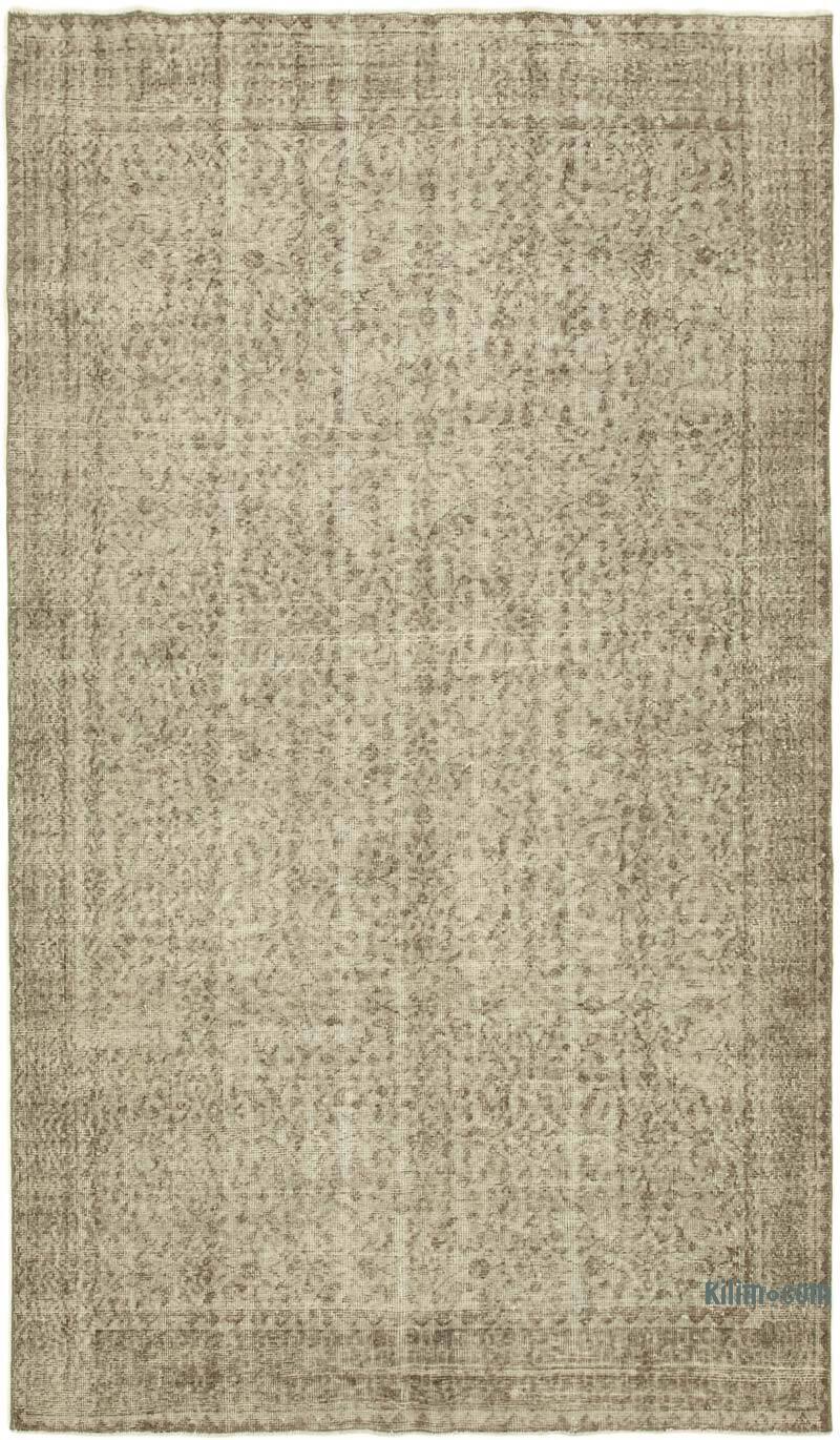 Marrón Alfombra Turca Vintage Sobre-teñida - 166 cm x 280 cm - K0049323