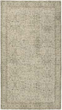 Gris Alfombra Turca Vintage Sobre-teñida - 151 cm x 267 cm