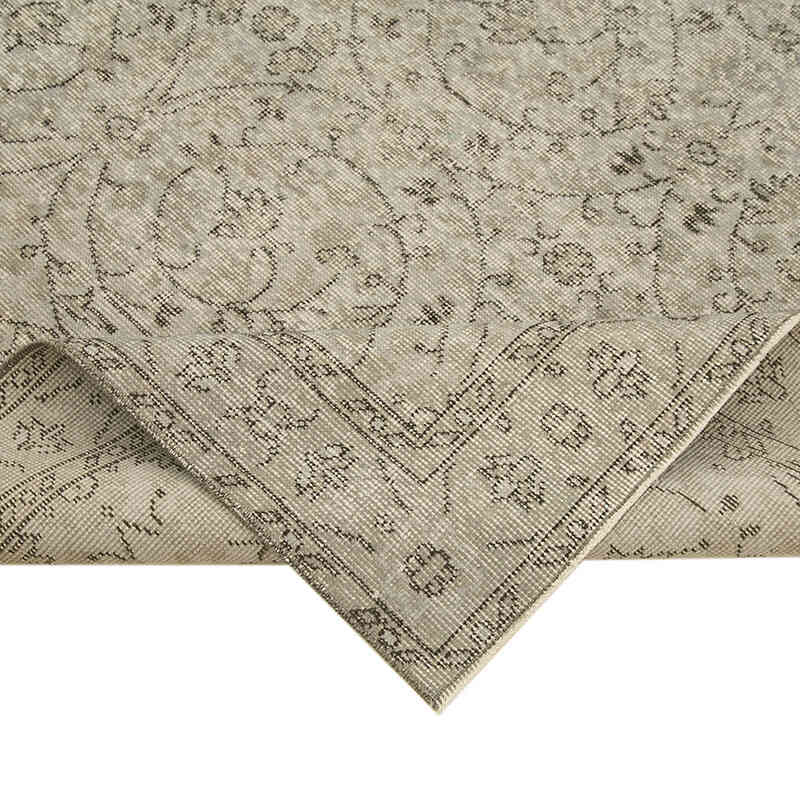 Gray Over-dyed Vintage Hand-Knotted Turkish Rug - 4' 11" x 8' 9" (59" x 105") - K0049330