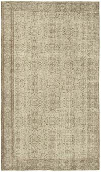 Gris Alfombra Turca Vintage Sobre-teñida - 163 cm x 279 cm