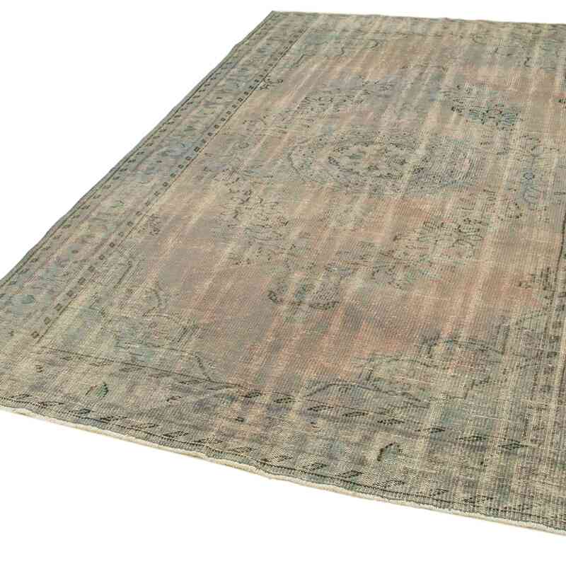 Blue Over-dyed Vintage Hand-Knotted Turkish Rug - 5' 10" x 8' 6" (70 in. x 102 in.) - K0049337