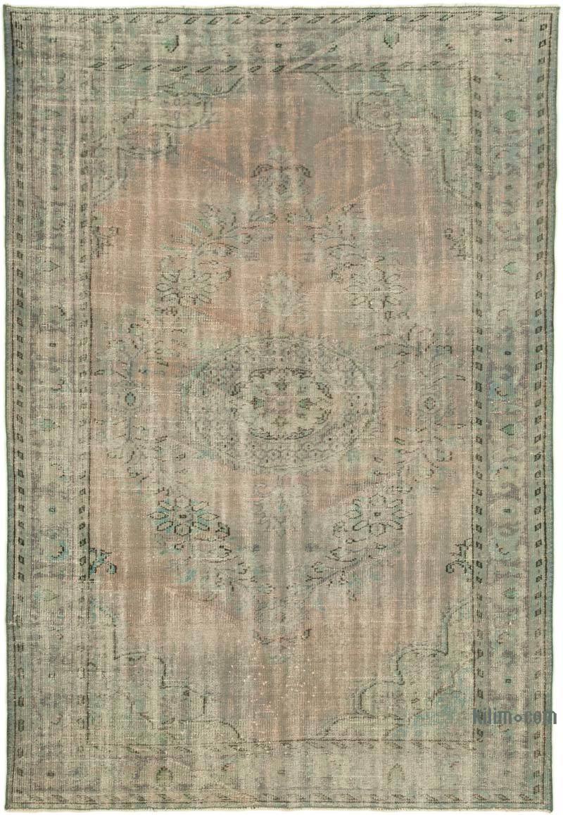 Blue Over-dyed Vintage Hand-Knotted Turkish Rug - 5' 10" x 8' 6" (70 in. x 102 in.) - K0049337