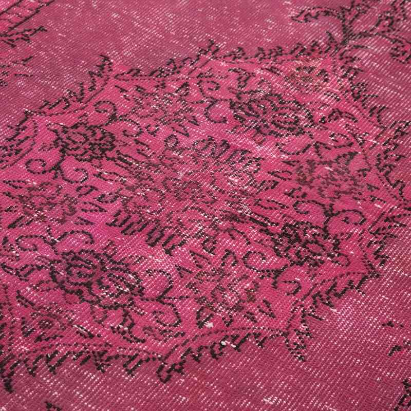 Pink Over-dyed Vintage Hand-Knotted Turkish Rug - 5' 4" x 9' 1" (64 in. x 109 in.) - K0049339
