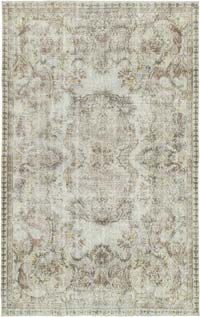 Gri Boyalı El Dokuma Vintage Halı - 169 cm x 263 cm