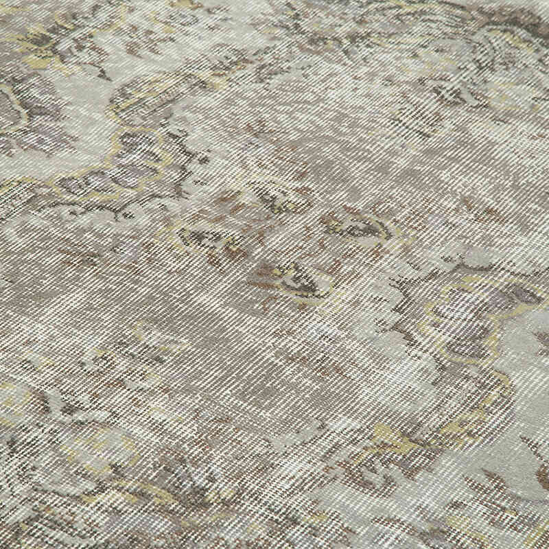 Gris Alfombra Turca Vintage Sobre-teñida - 169 cm x 263 cm - K0049346