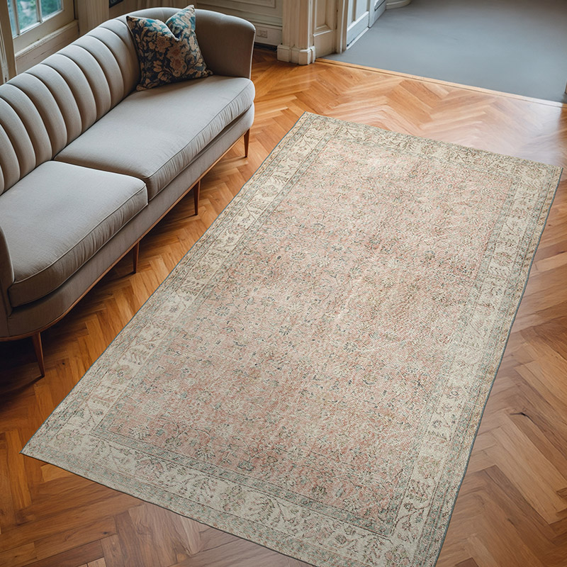 Over-dyed Vintage Hand-Knotted Turkish Rug - 5' 3" x 9' 4" (63" x 112") - K0049348