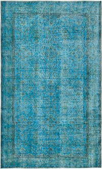 Over-dyed Vintage Hand-Knotted Turkish Rug - 5' 2" x 8' 7" (62" x 103")