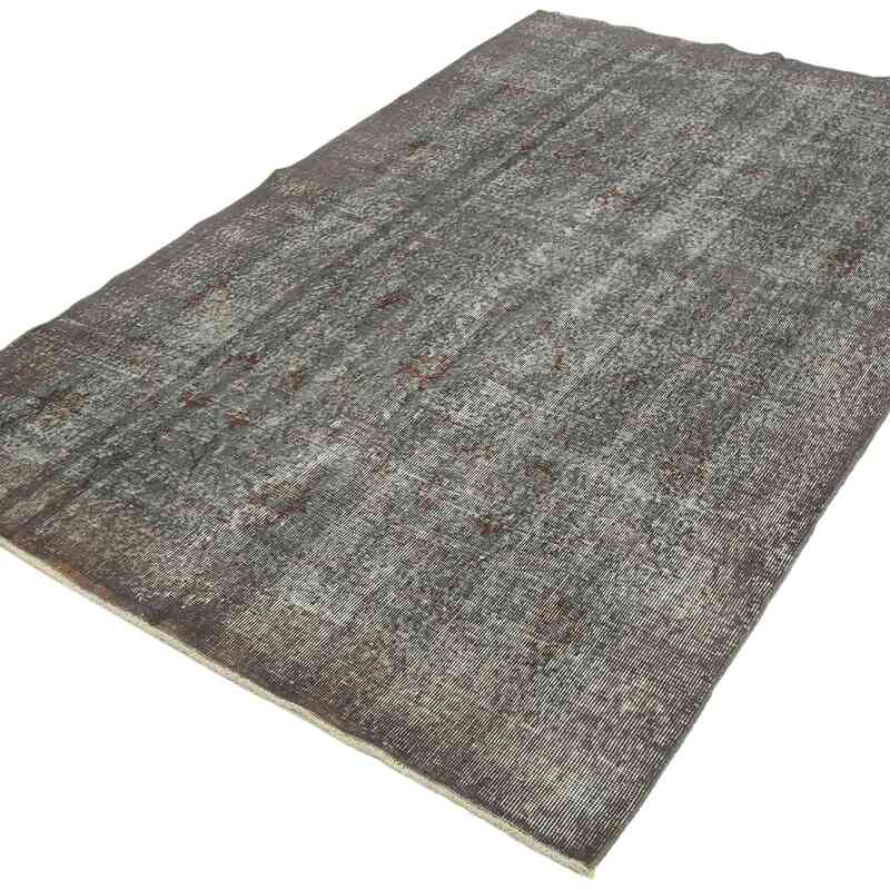 Gri Boyalı El Dokuma Anadolu Halısı - 148 cm x 253 cm - K0049357