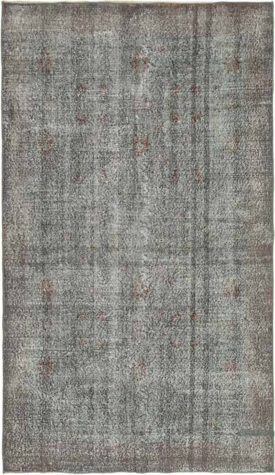 Grey Over-dyed Vintage Hand-Knotted Turkish Rug - 4' 10" x 8' 4" (58 in. x 100 in.)