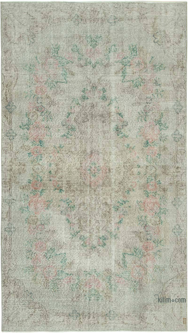 Grey Over-dyed Vintage Hand-Knotted Turkish Rug - 5'  x 8' 5" (60 in. x 101 in.) - K0049362