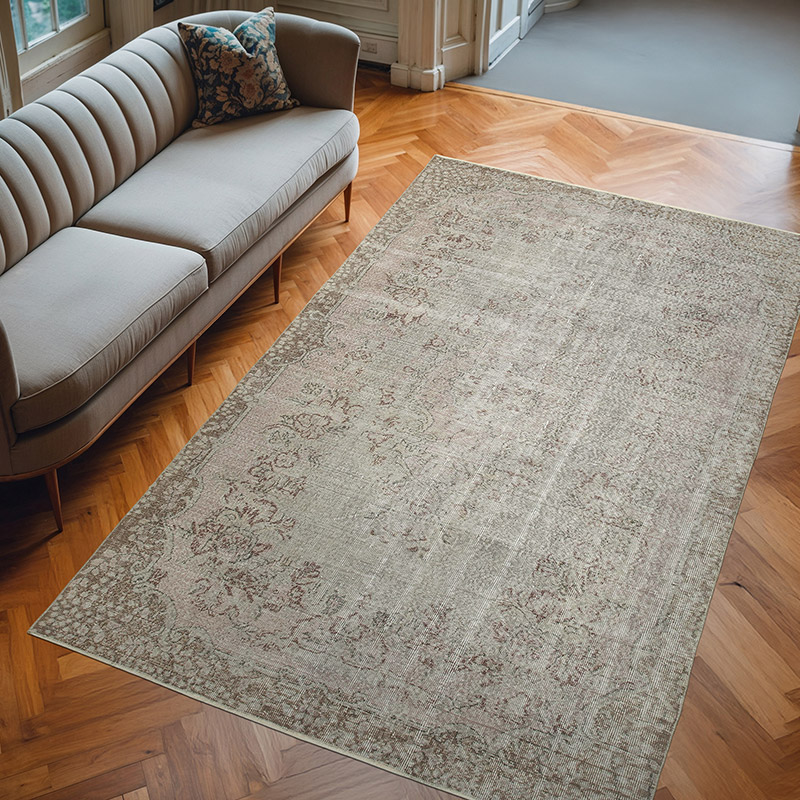 Gri Boyalı El Dokuma Anadolu Halısı - 178 cm x 280 cm - K0049368