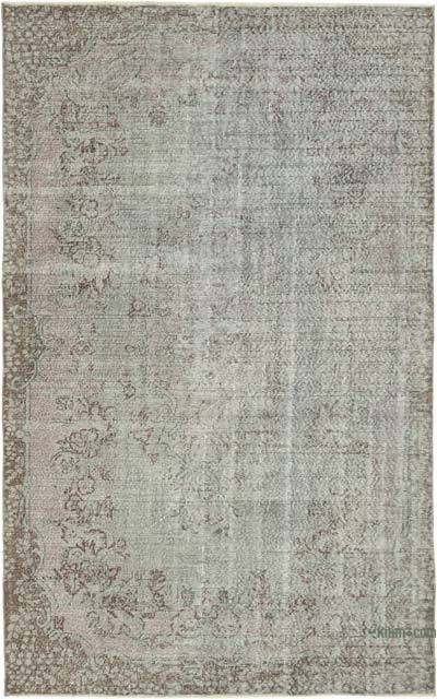 Grey Over-dyed Vintage Hand-Knotted Turkish Rug - 5' 10" x 9' 2" (70 in. x 110 in.)