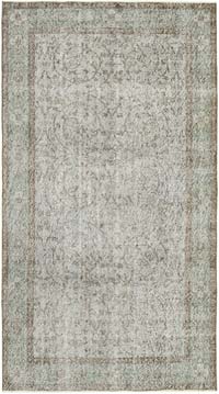 Gri Boyalı El Dokuma Anadolu Halısı - 143 cm x 254 cm