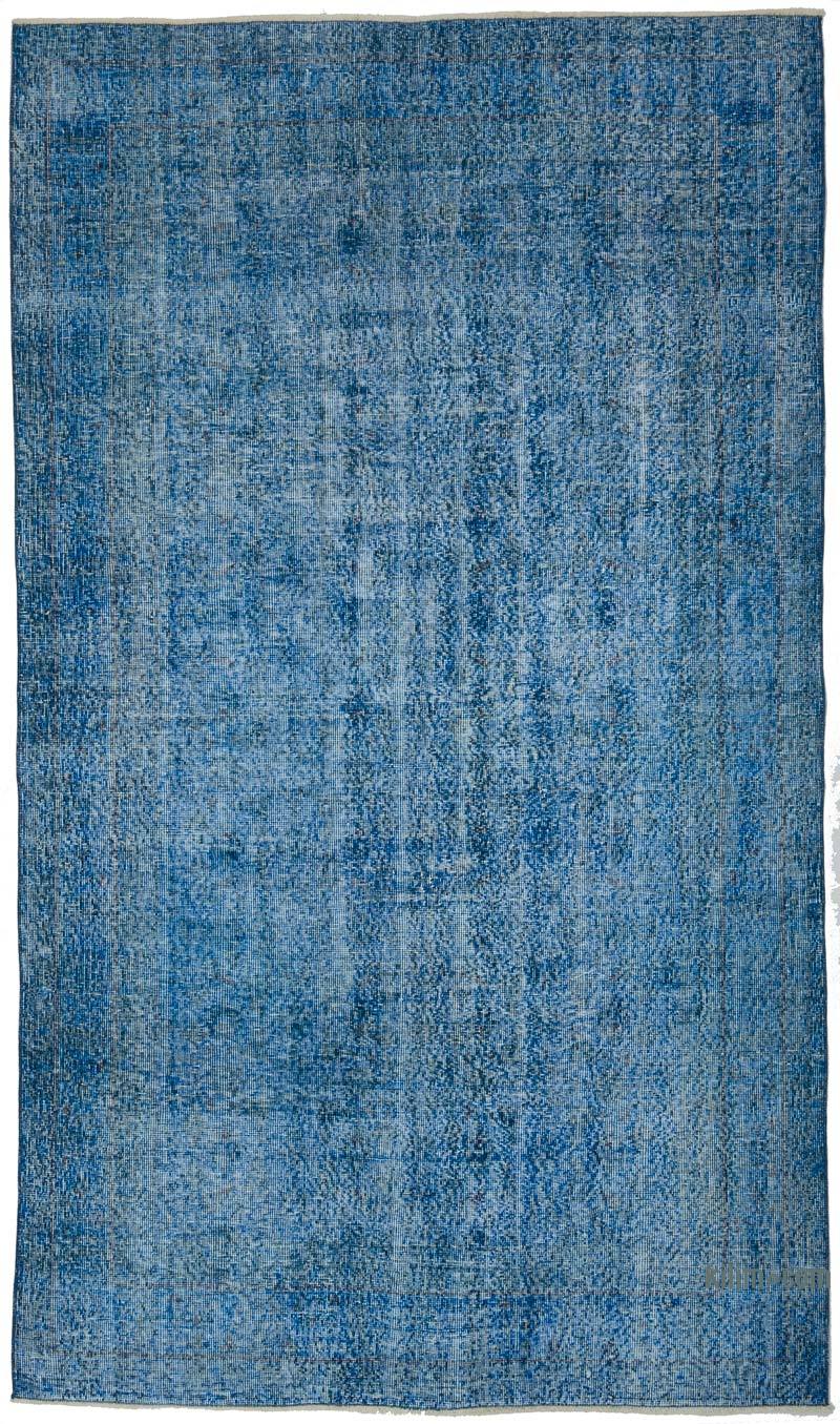 Blue Over-dyed Vintage Hand-Knotted Turkish Rug - 5' 1" x 8' 9" (61 in. x 105 in.) - K0049373