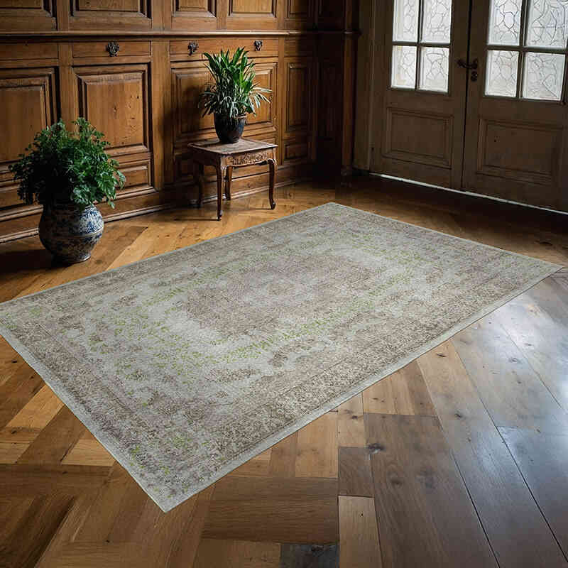 Gri Boyalı El Dokuma Anadolu Halısı - 169 cm x 261 cm - K0049374