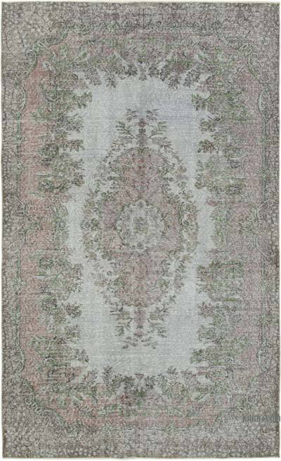 Grey Over-dyed Vintage Hand-Knotted Turkish Rug - 5' 6" x 8' 11" (66 in. x 107 in.)