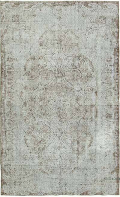 Grey Over-dyed Vintage Hand-Knotted Turkish Rug - 5' 4" x 8' 6" (64 in. x 102 in.)