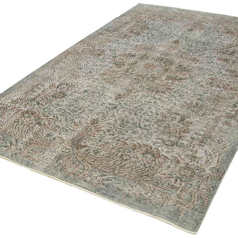 Gris Alfombra Turca Vintage Sobre-teñida - 175 cm x 275 cm - K0049387