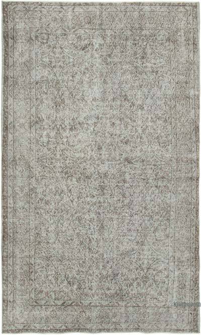 Gri Boyalı El Dokuma Anadolu Halısı - 159 cm x 264 cm