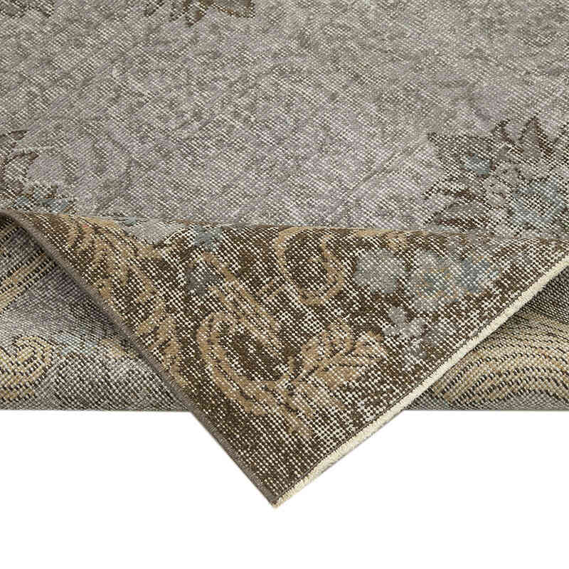 Gray Over-dyed Vintage Hand-Knotted Turkish Rug - 5' 3" x 9' 2" (63" x 110") - K0049399
