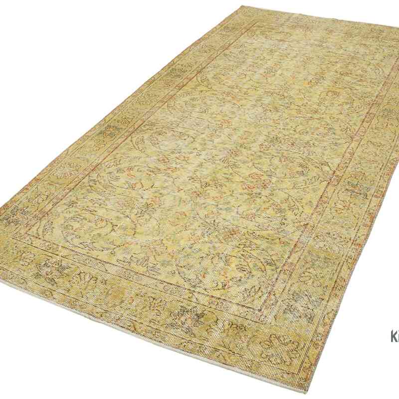 Sarı Boyalı El Dokuma Anadolu Halısı - 134 cm x 252 cm - K0049408