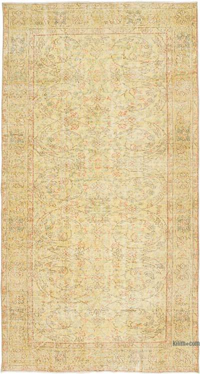 Sarı Boyalı El Dokuma Anadolu Halısı - 134 cm x 252 cm