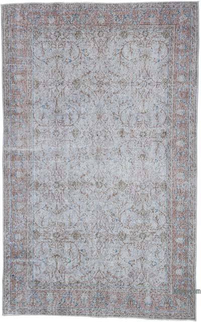 Grey Over-dyed Vintage Hand-Knotted Turkish Rug - 5' 5" x 8' 8" (65 in. x 104 in.)
