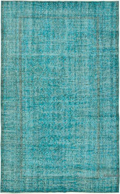 过度染色复古手工打结土耳其地毯- 5英尺5英寸x8英尺11英寸(65英寸)。x 107。)