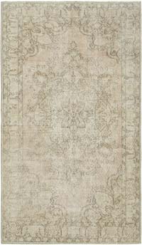 Gris Alfombra Turca Vintage Sobre-teñida - 151 cm x 257 cm