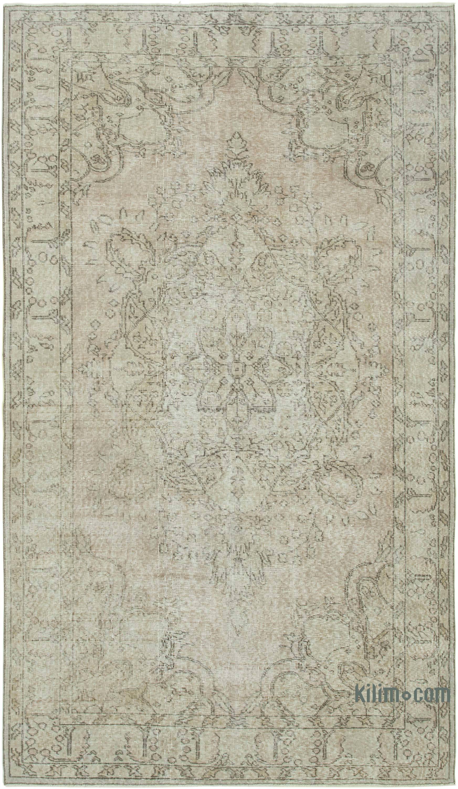 Grey Over-dyed Vintage Hand-Knotted Turkish Rug - 4' 11