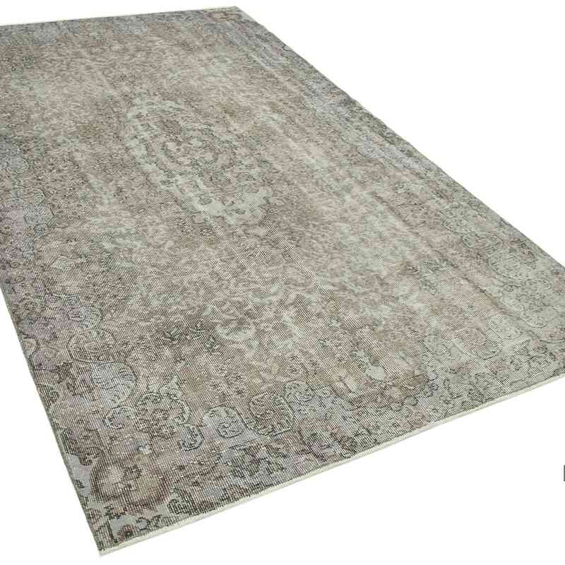 Gray Over-dyed Vintage Hand-Knotted Turkish Rug - 5' 3" x 9' 1" (63" x 109") - K0049437