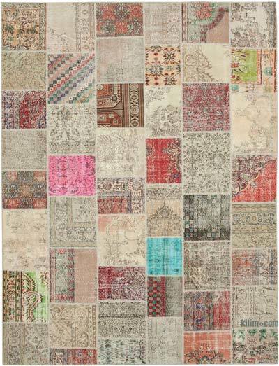 Patchwork Hand-Knotted Turkish Rug - 9' 11" x 13' 2" (119 in. x 158 in.)