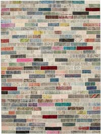 Patchwork Hand-Knotted Turkish Rug - 9' 10" x 13' 4" (118" x 160")