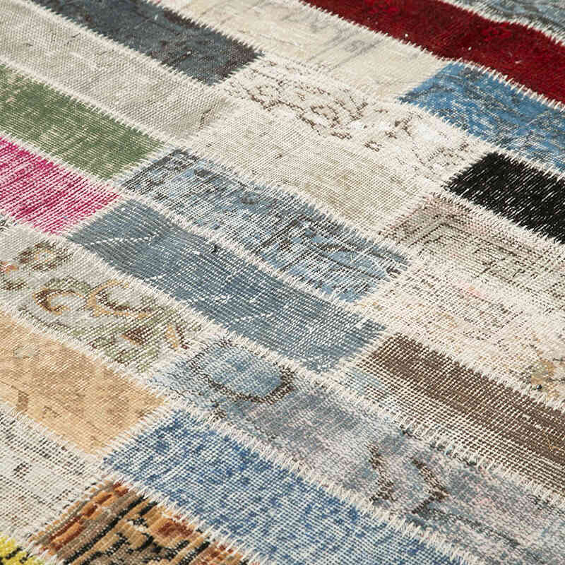 Patchwork Hand-Knotted Turkish Rug - 9' 10" x 13' 4" (118" x 160") - K0049453