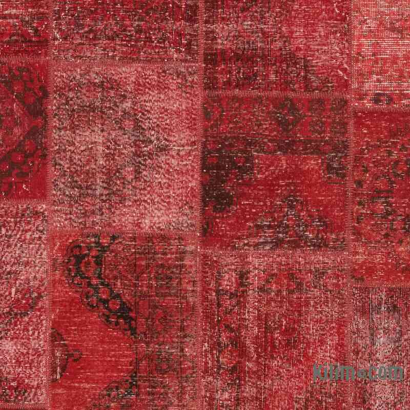 Kırmızı Boyalı Patchwork Halı - 300 cm x 408 cm - K0049455