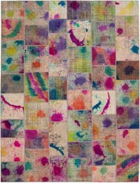 Patchwork Hand-Knotted Turkish Rug - 10'  x 13' 4" (120" x 160")