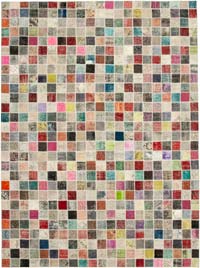 Patchwork Hand-Knotted Turkish Rug - 9' 10" x 13' 1" (118" x 157")